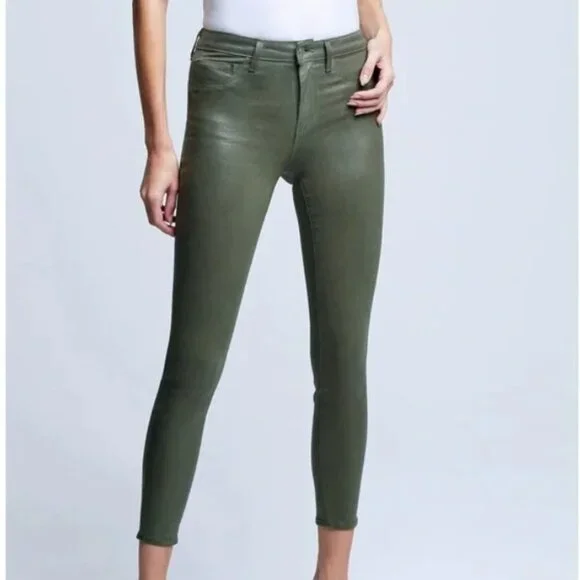 NEW L'Agence MargueriteHigh-RiseHunter CoatedJeans size 25 NWT